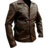 HITMAN Classic Brown Leather Motorcycle Jacket